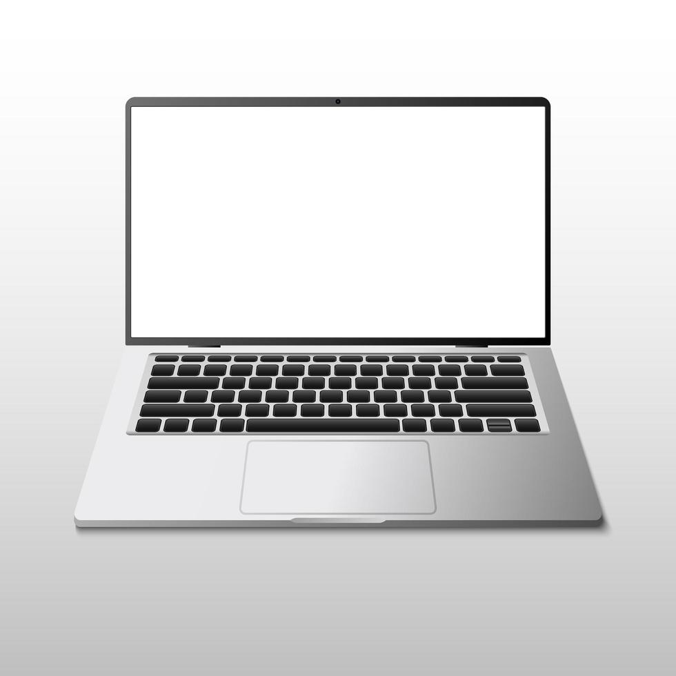 Realistic laptop computer isolated  vector