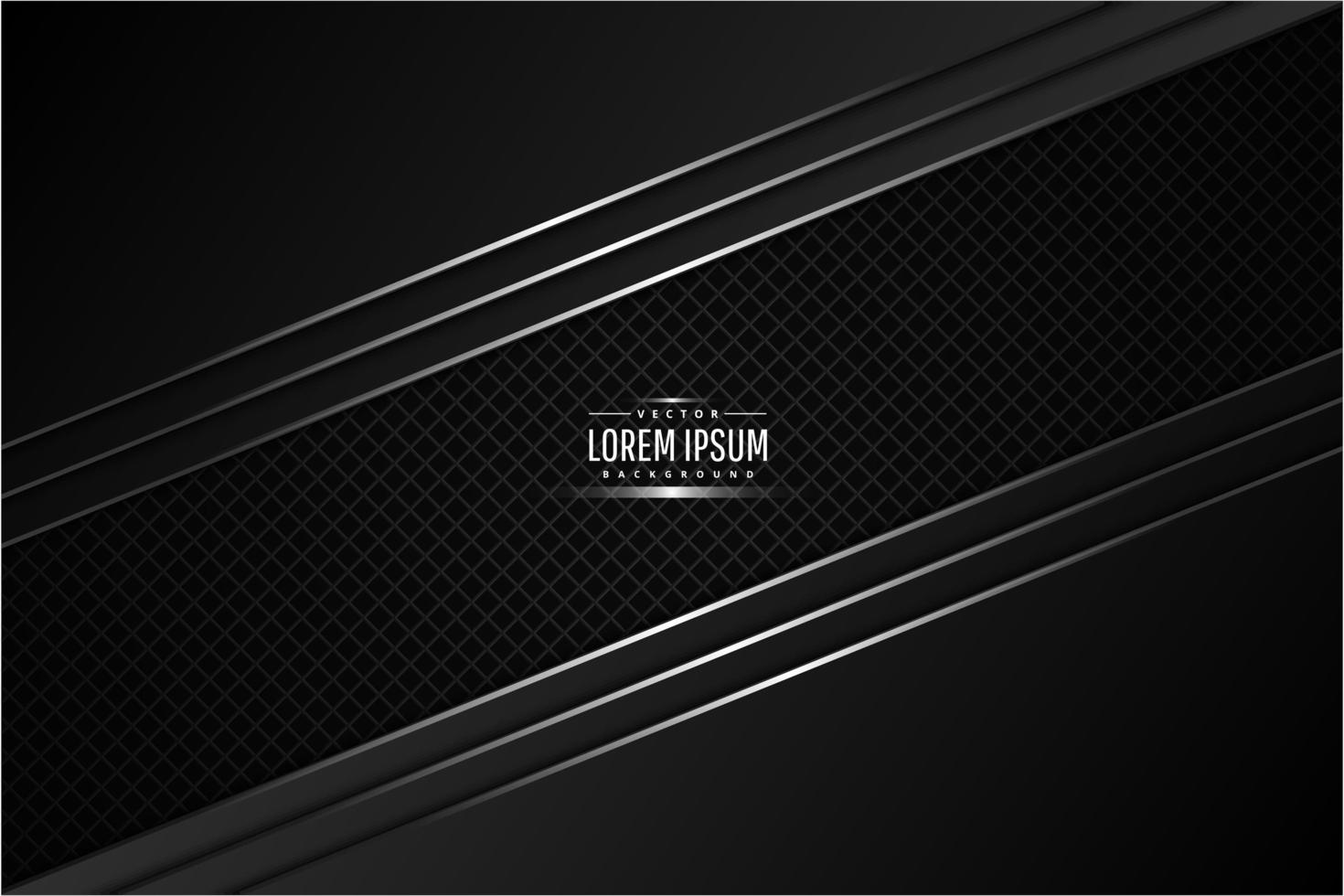 Black and silver metallic background with carbon fiber. vector