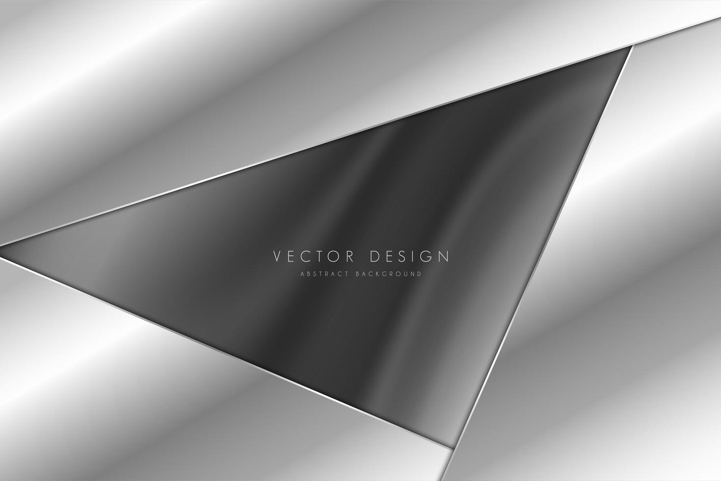 Fondo metálico gris brillante con marco triangular. vector