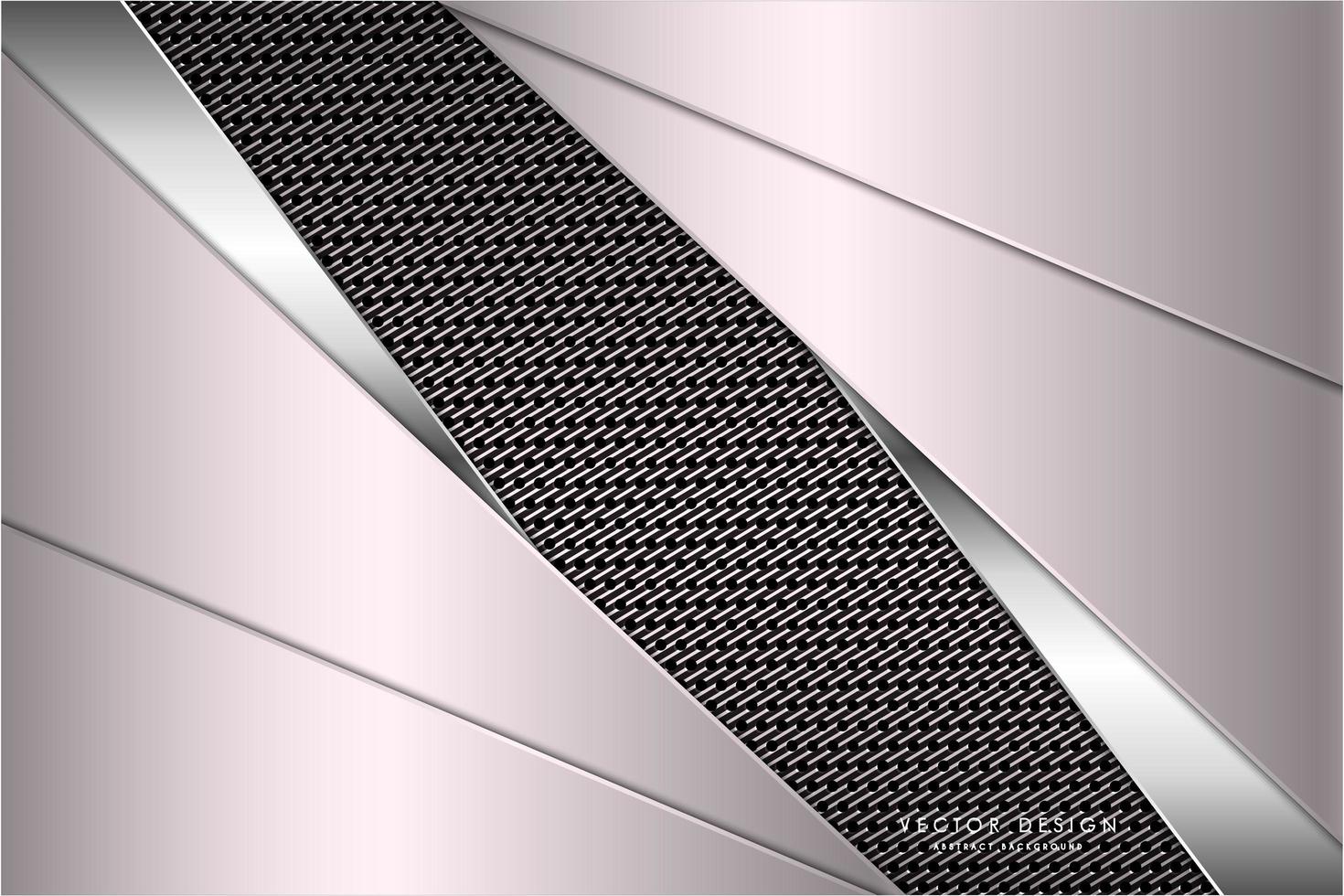 Pink metallic background with carbon fiber texture vector