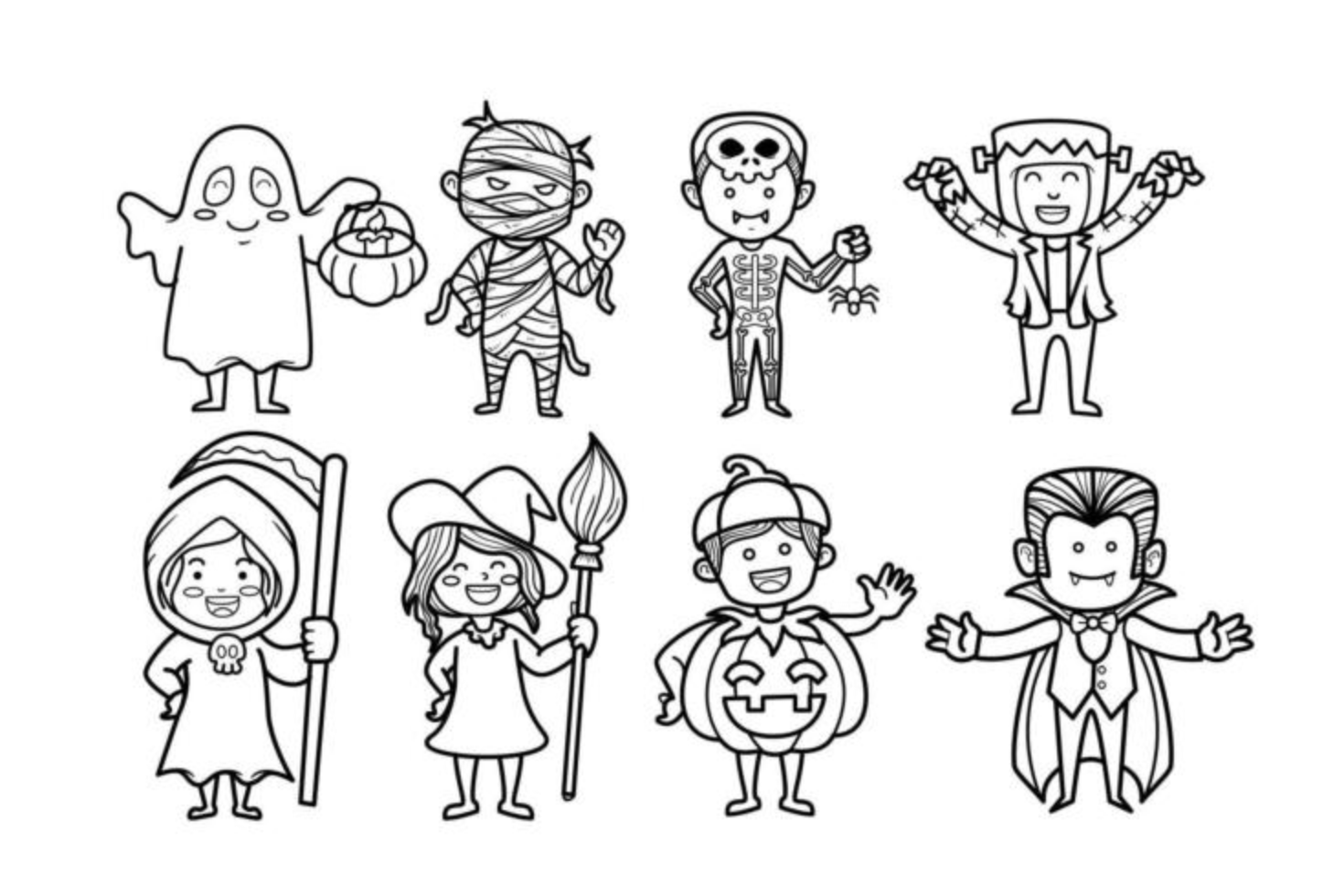 disfraz de halloween para niños vector