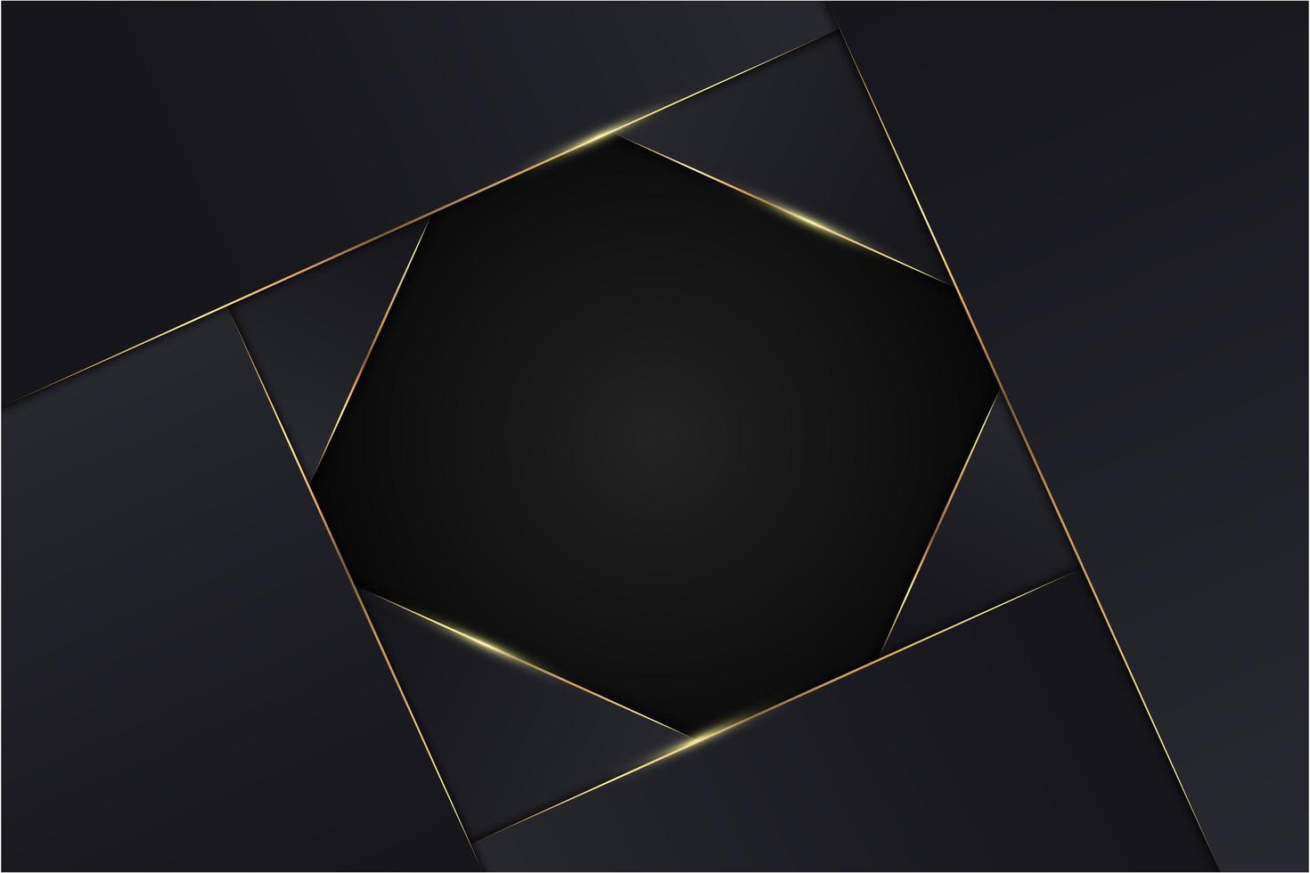 Fondo metálico de lujo negro y dorado. vector