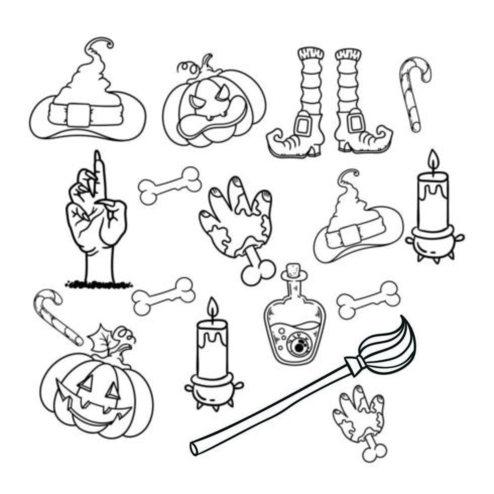 Set of Halloween Elements vector