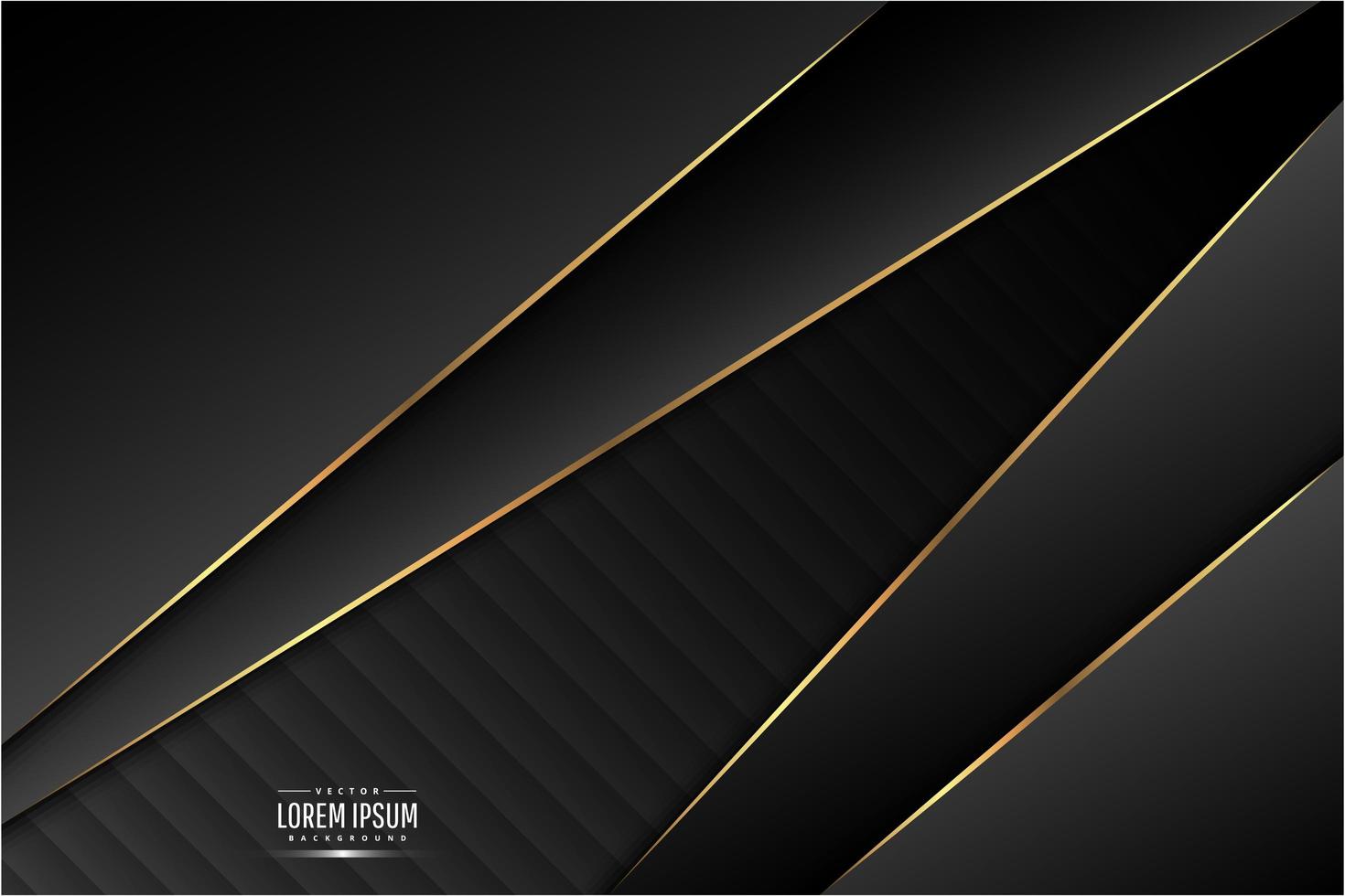 Black and gold metallic background with golden line. vector