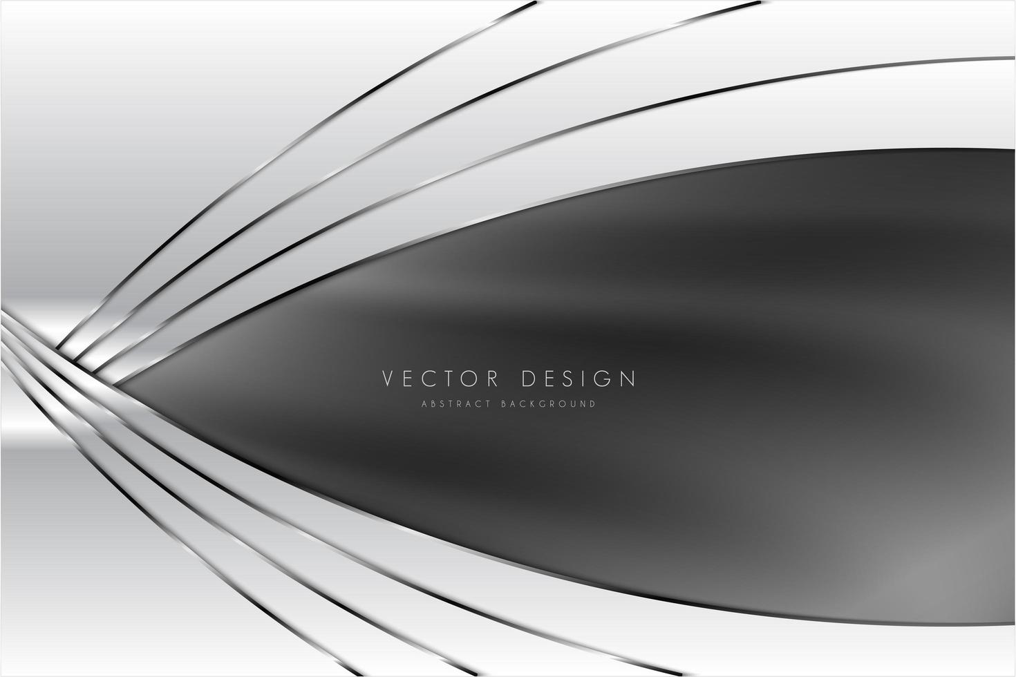 Gray and silver background with silk curved design. vector