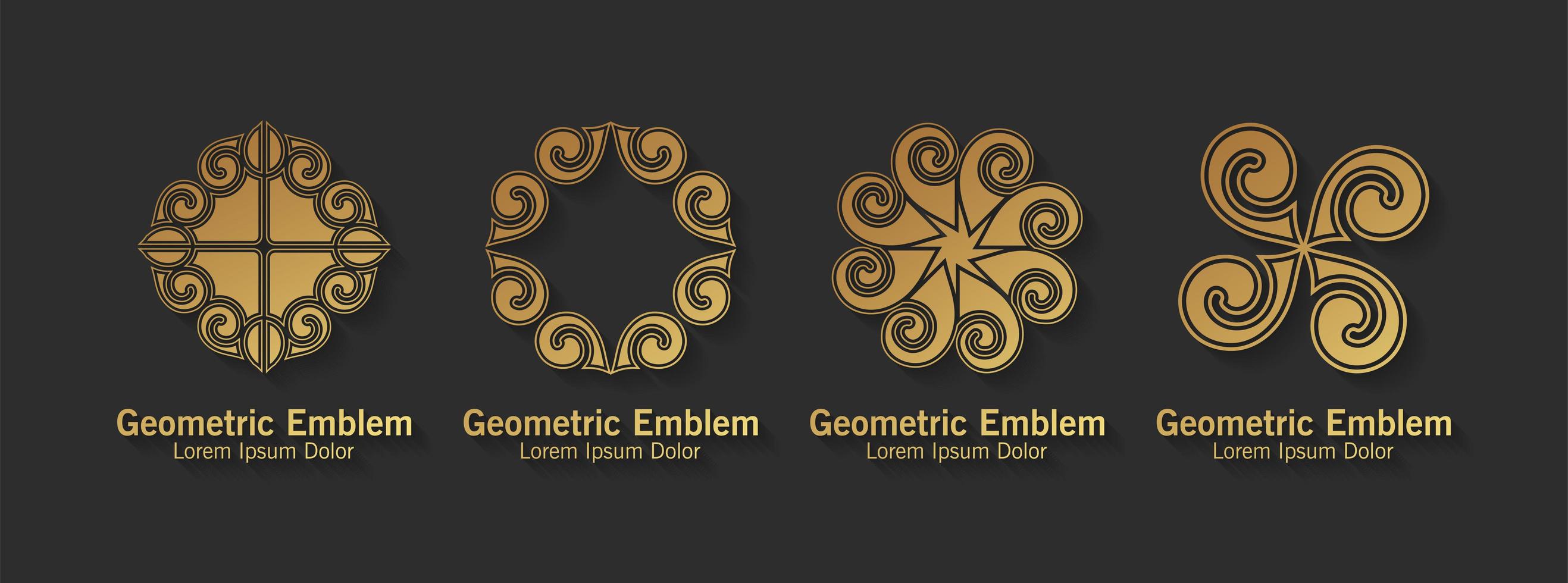 conjunto de logotipos de adornos de lujo vector