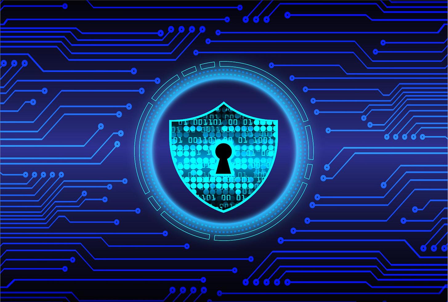 Closed Padlock on Digital Background vector