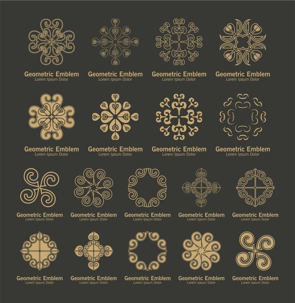 conjunto de logotipos de adornos de lujo vector