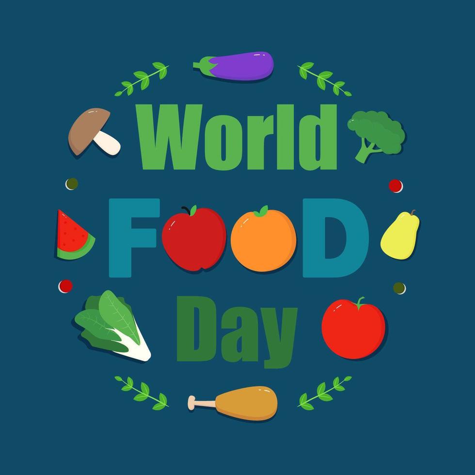 World food day colorful graphic vector