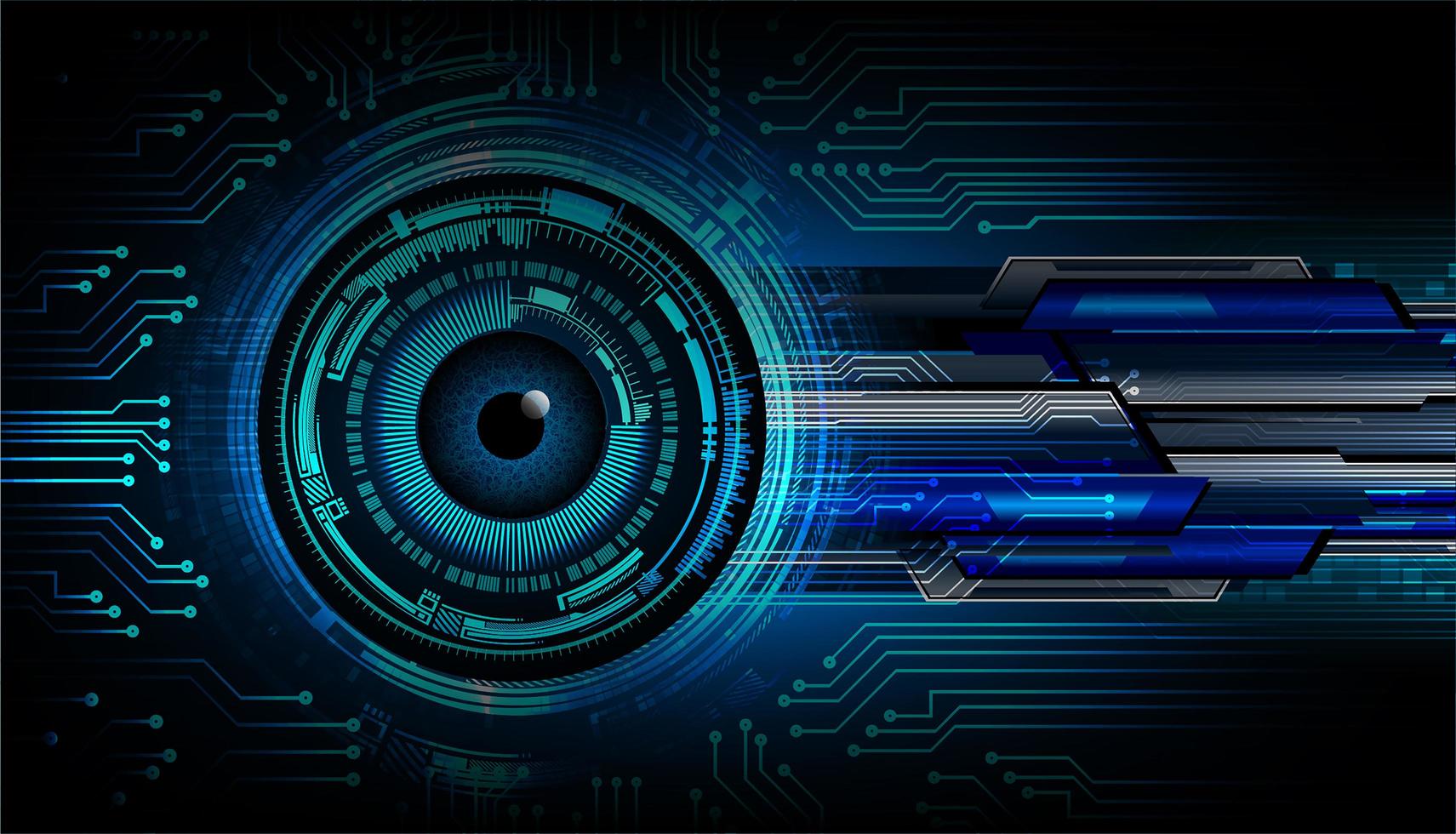 Blue eye cyber circuit future technology concept  vector