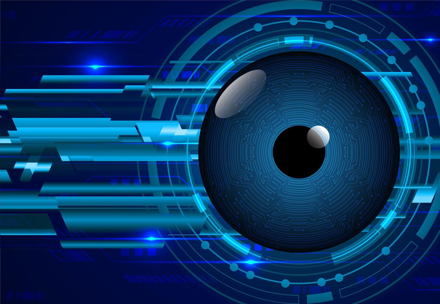 Blue eye cyber circuit technology concept background vector