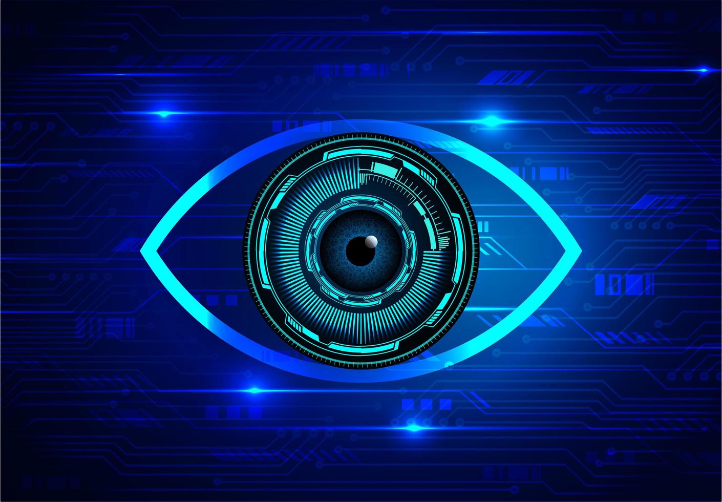 Fondo de concepto de ojo azul y tecnología futura vector