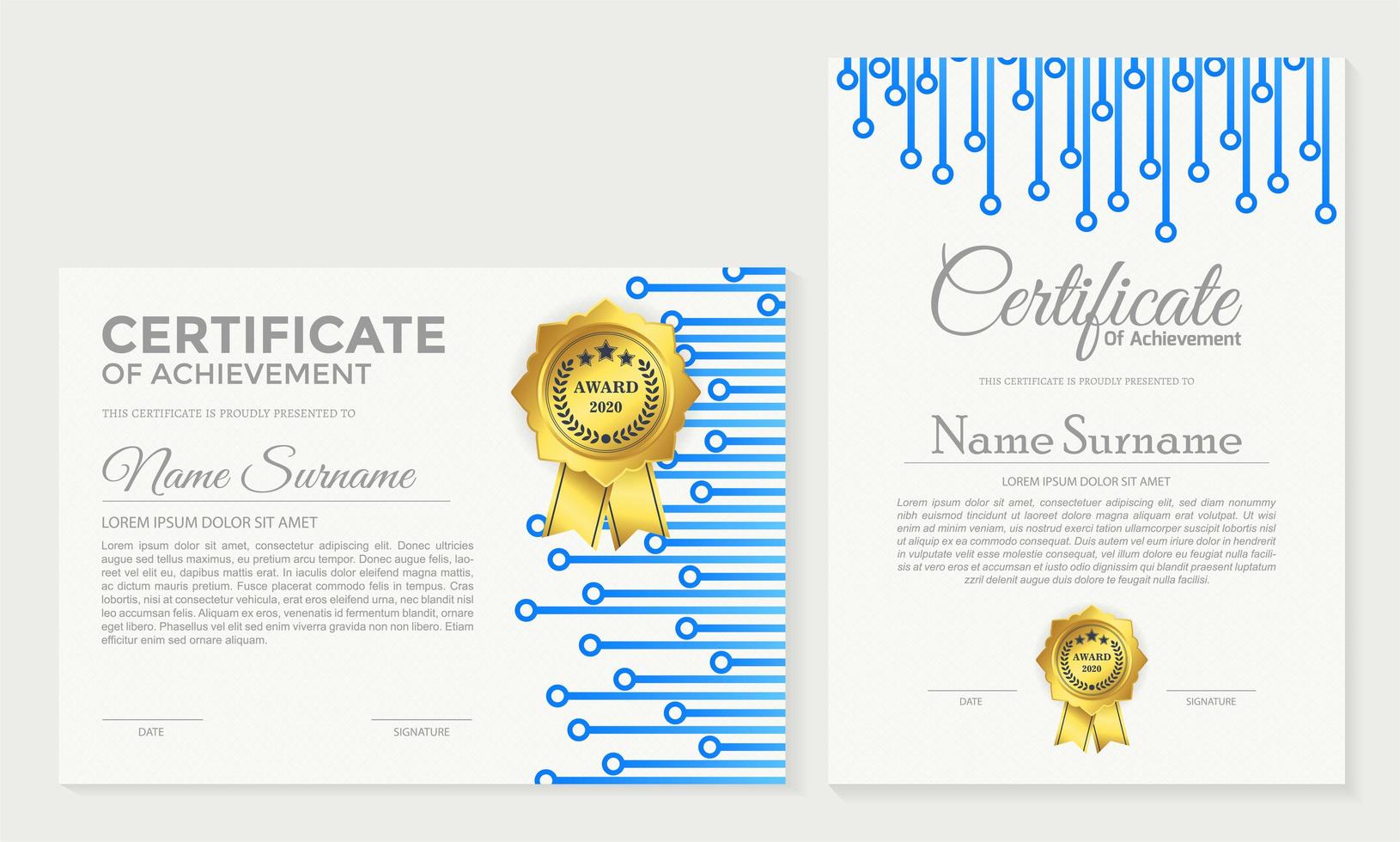 conjunto de certificados de membresía. vector