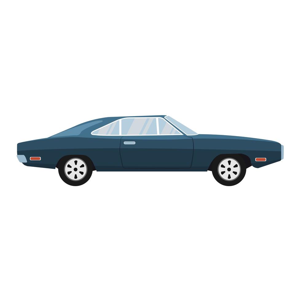 Retro classic old blue car design vector