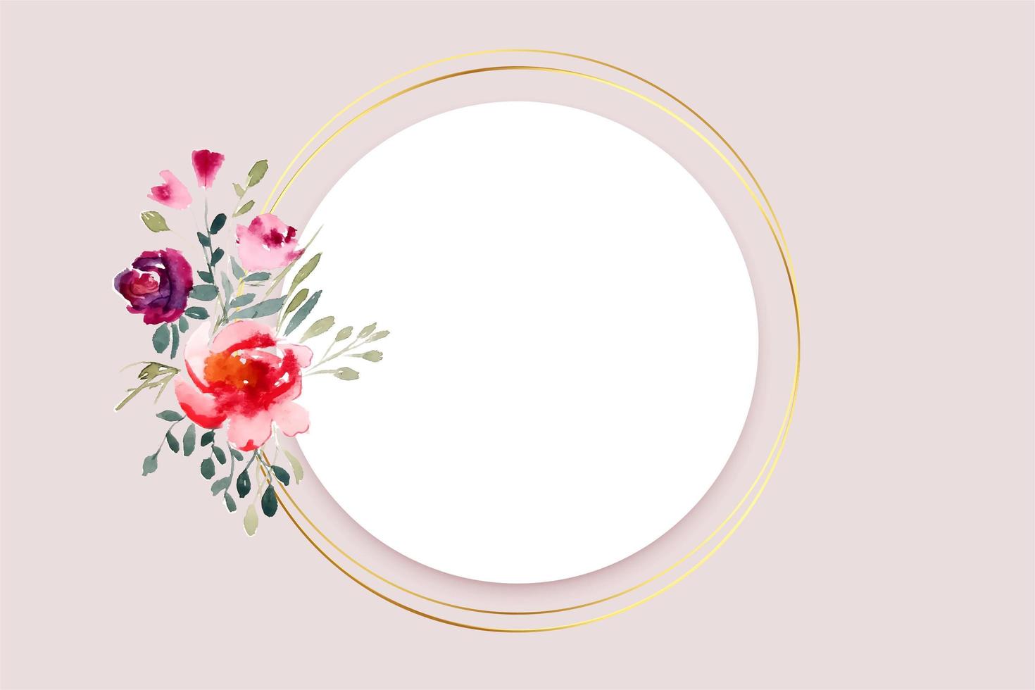 Circle Floral Frame Elegance vector