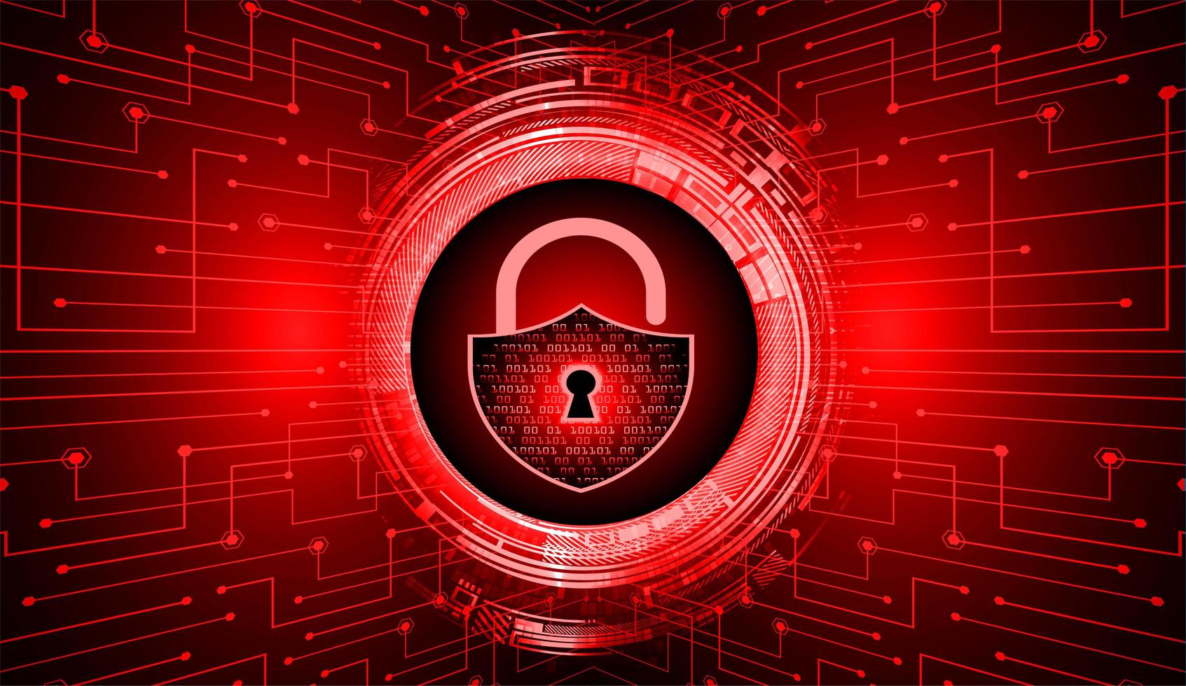 Closed padlock on red digital background vector