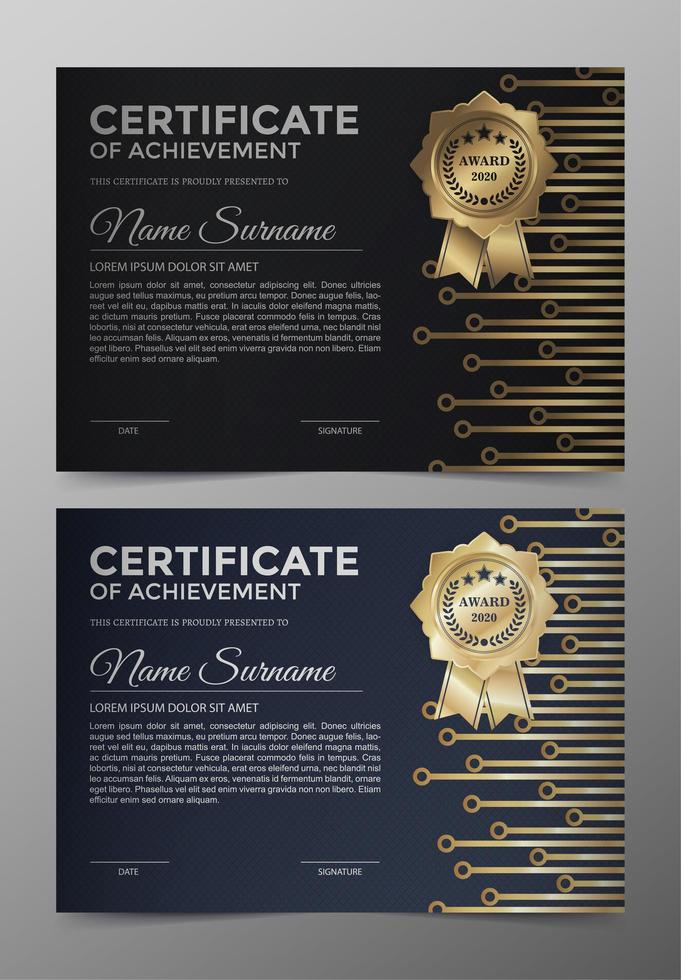 plantillas de certificado profesional vector