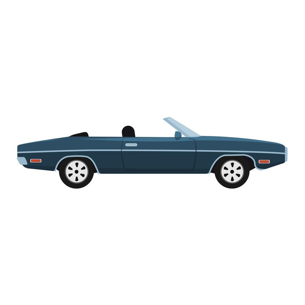 Retro convertible classic car design vector