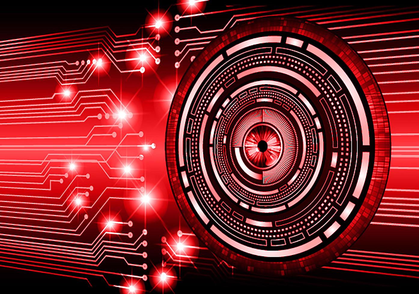 Red eye cyber circuit future technology concept background vector