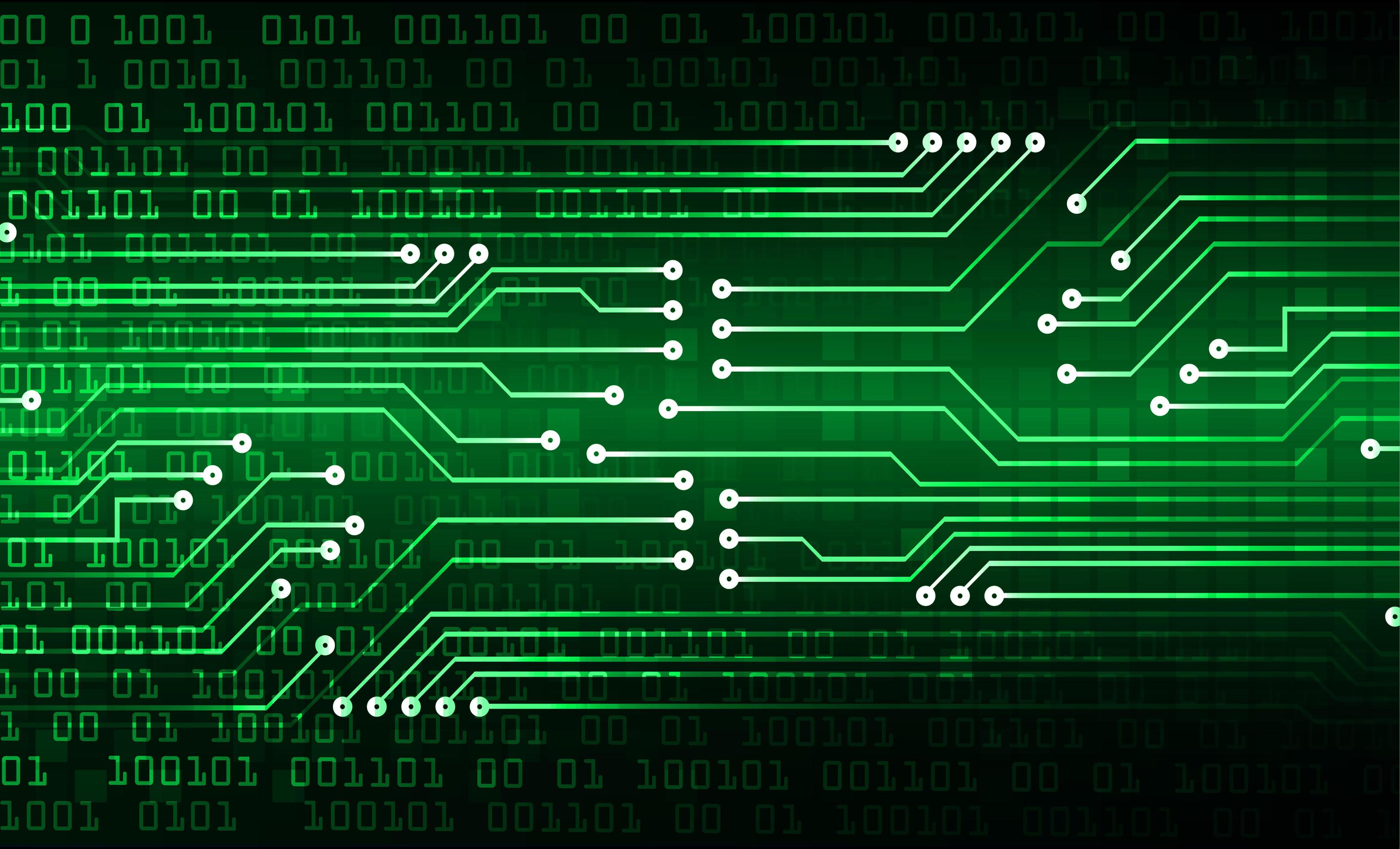 Green cyber circuit future technology background 1340269 Vector Art at