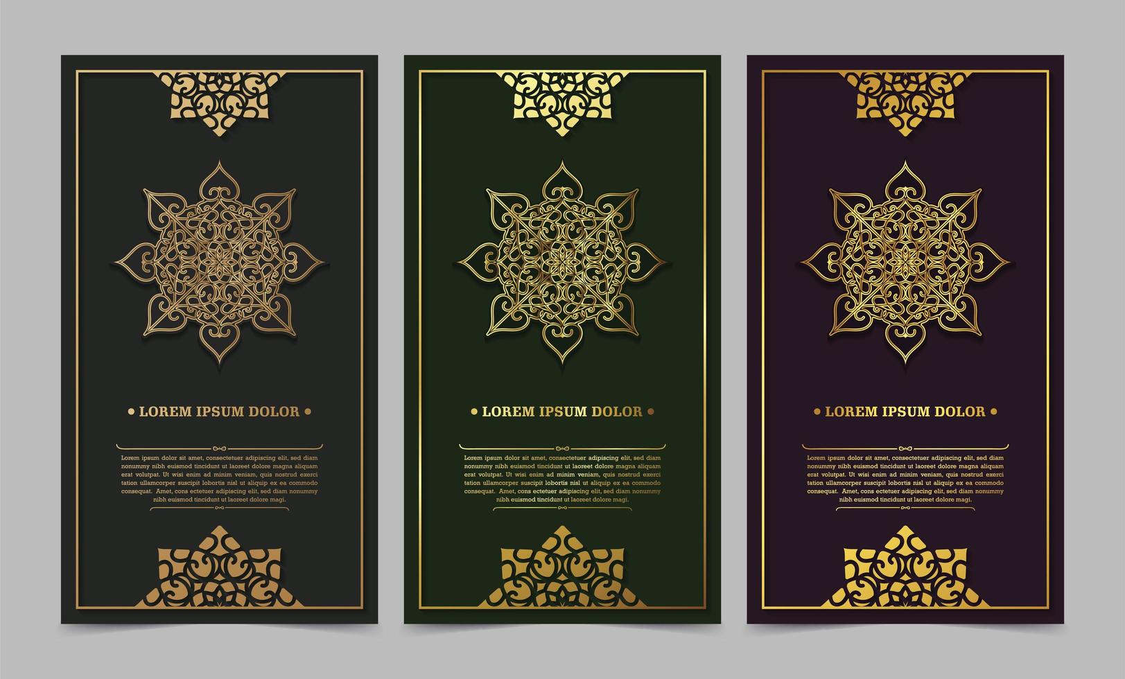Luxury ornament greeting card template vector