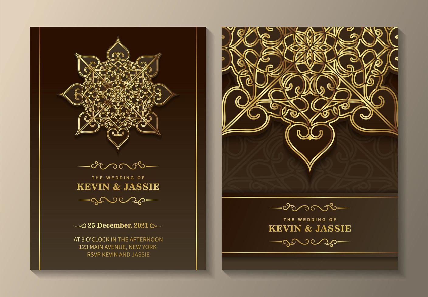 Luxury ornament invitation template vector