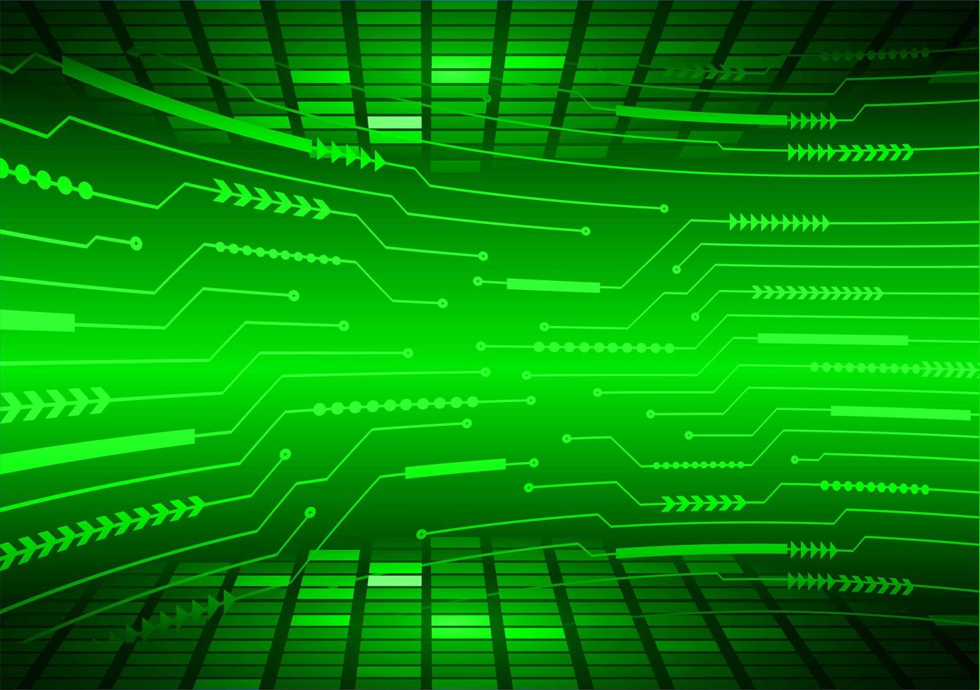 Green cyber circuit technology background vector