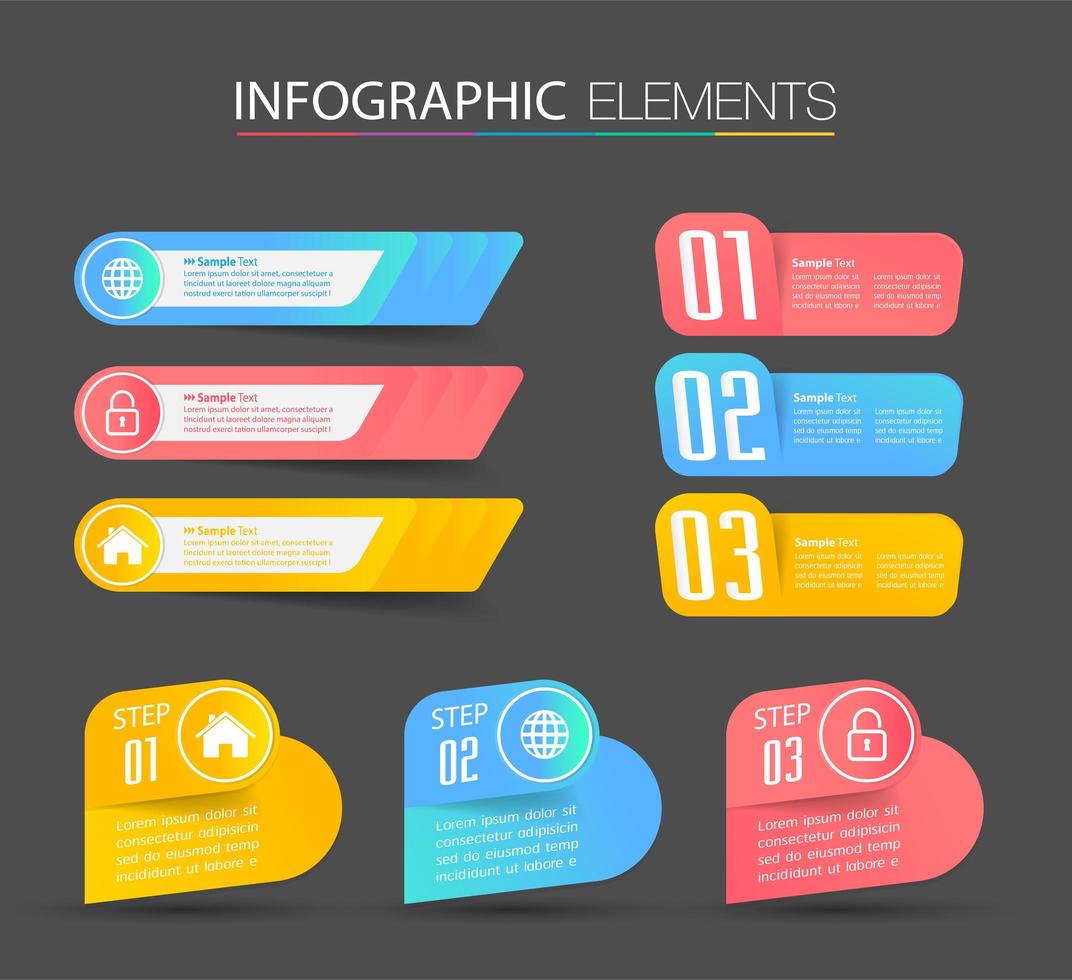 Modern text box infographics template  vector