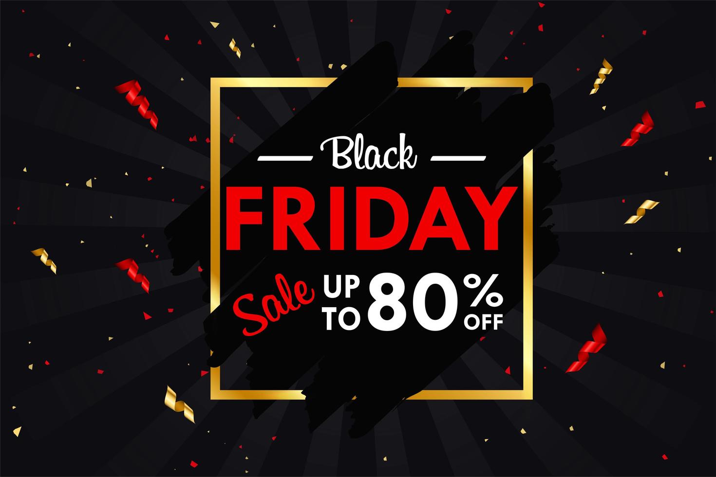 Black Friday text box on black background For special discounts vector