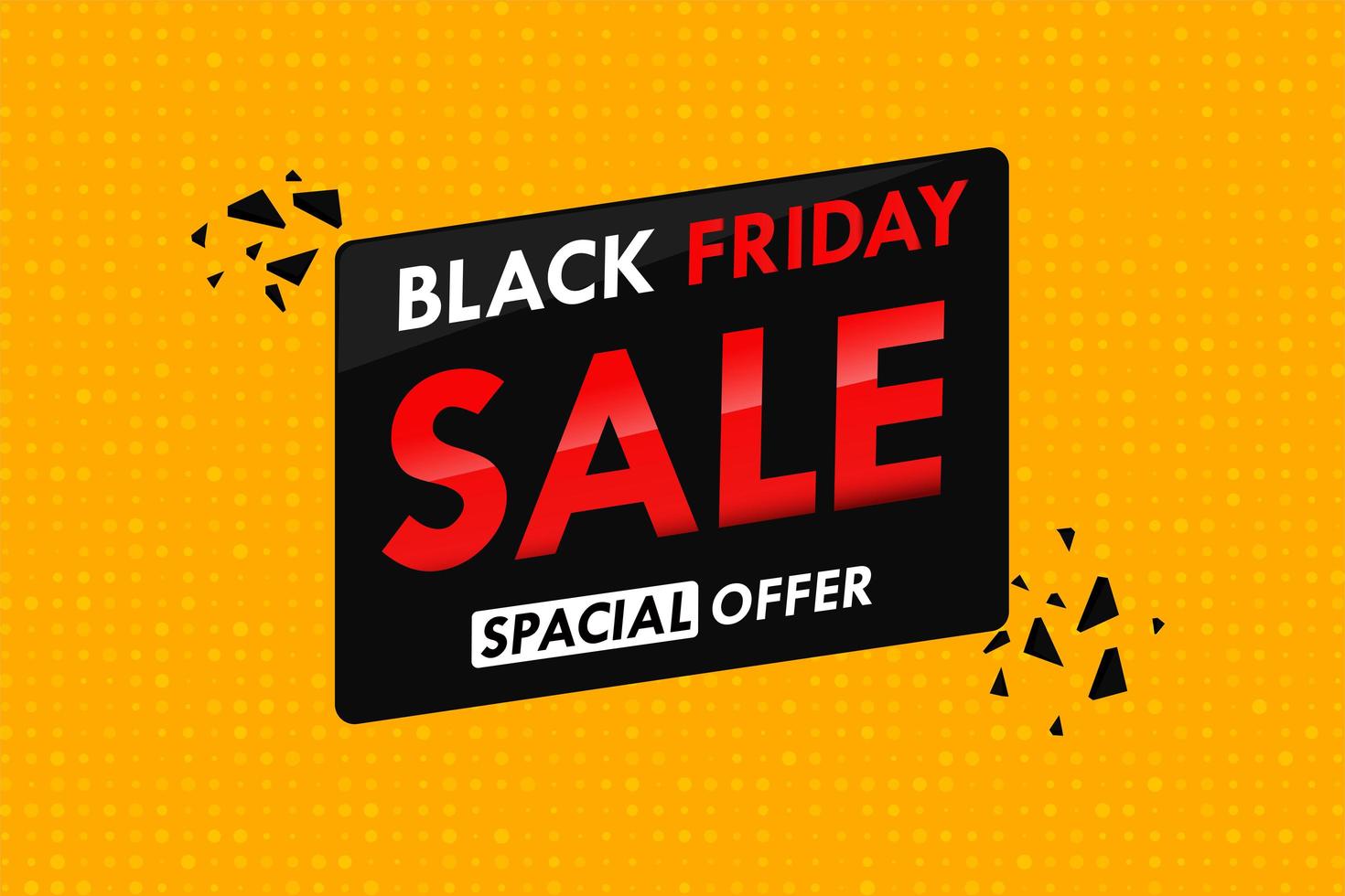 Orange polka dot background with text sale in Black Friday  vector