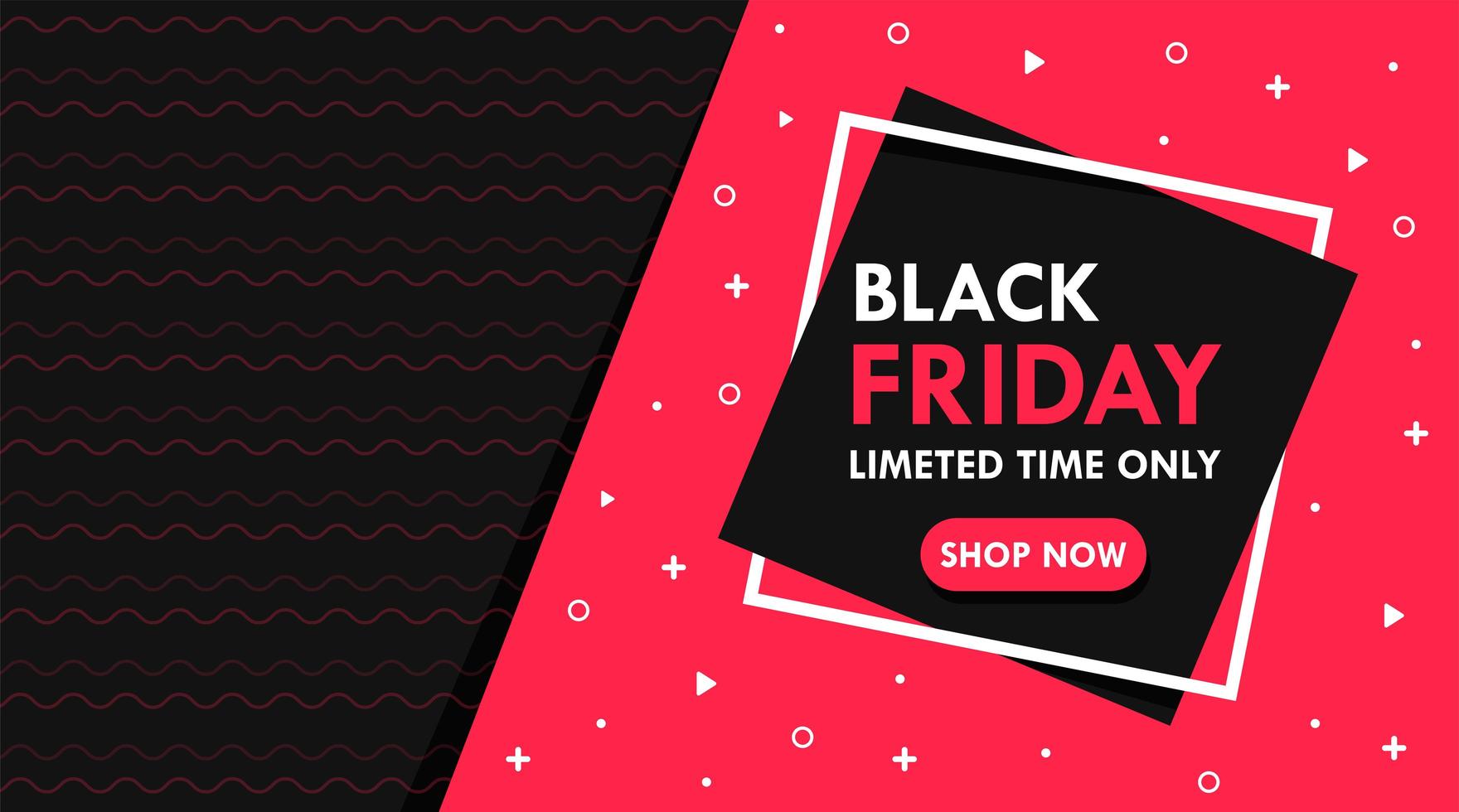 Simple Black Friday text frame vector