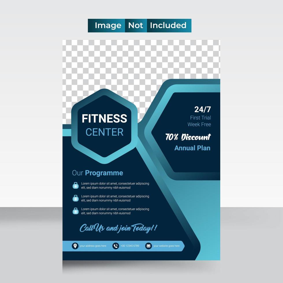 folleto creativo abstracto de fitness y gimnasio vector