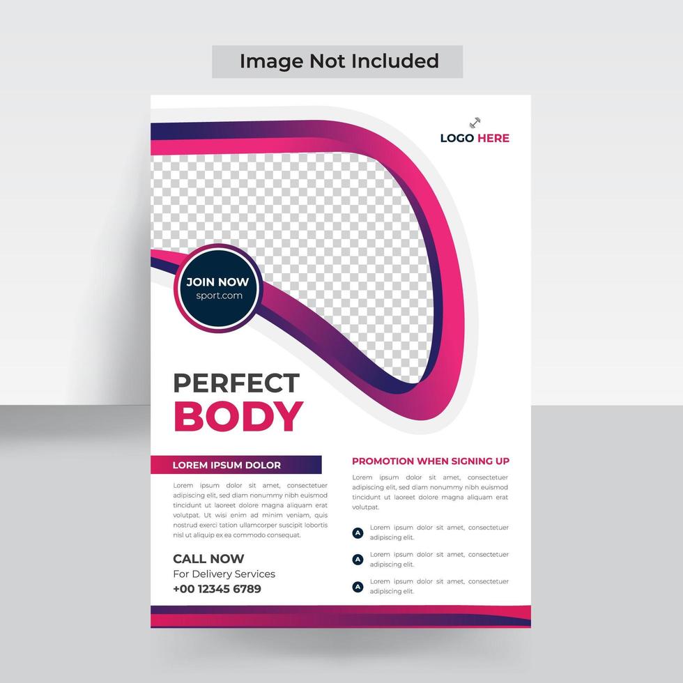 Always fit your body by best training center flyer template vector