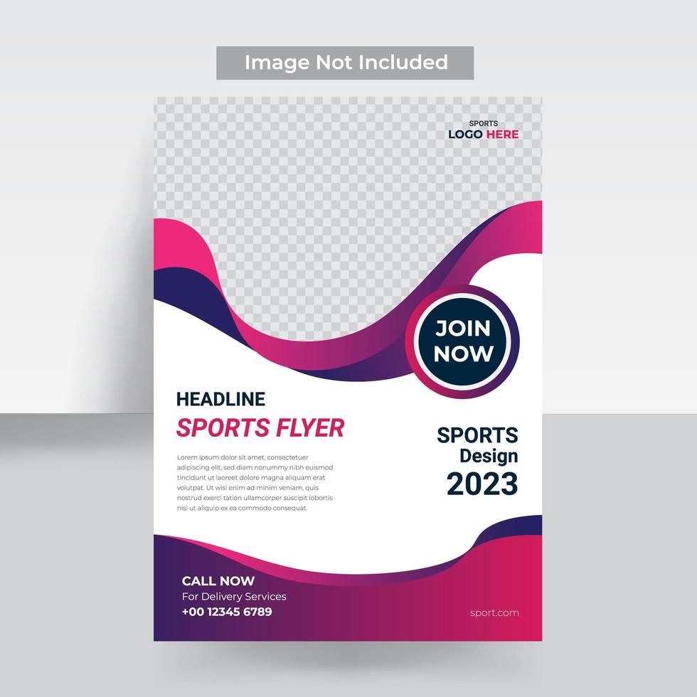 Sport fitness flyer template vector