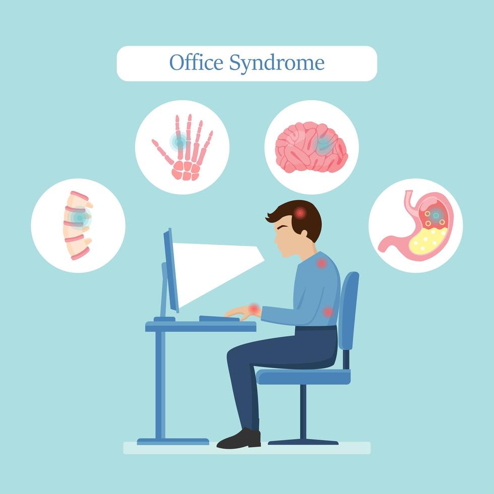 Office syndrome diagram design vector