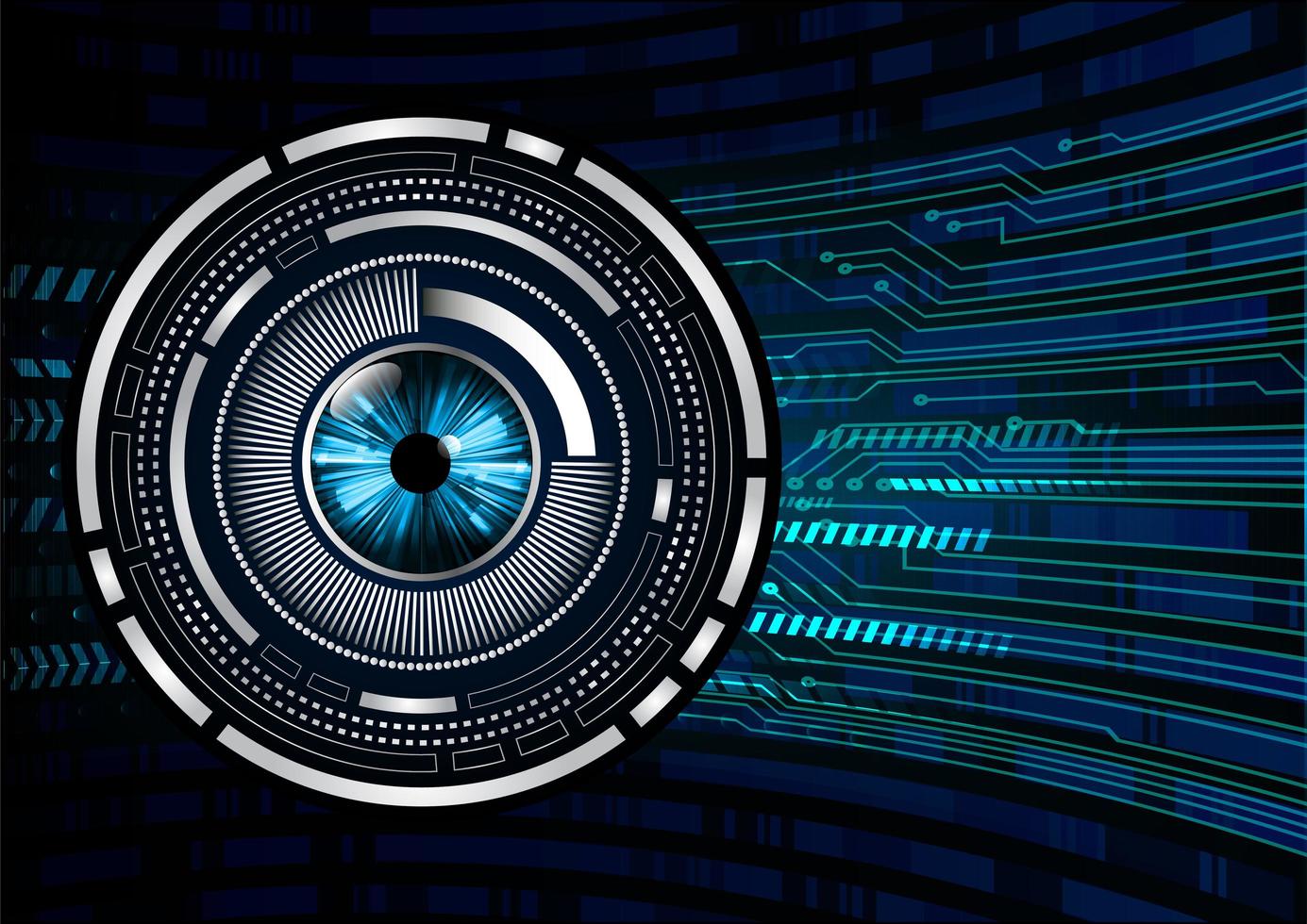 Blue eye circuit future tech concept background vector