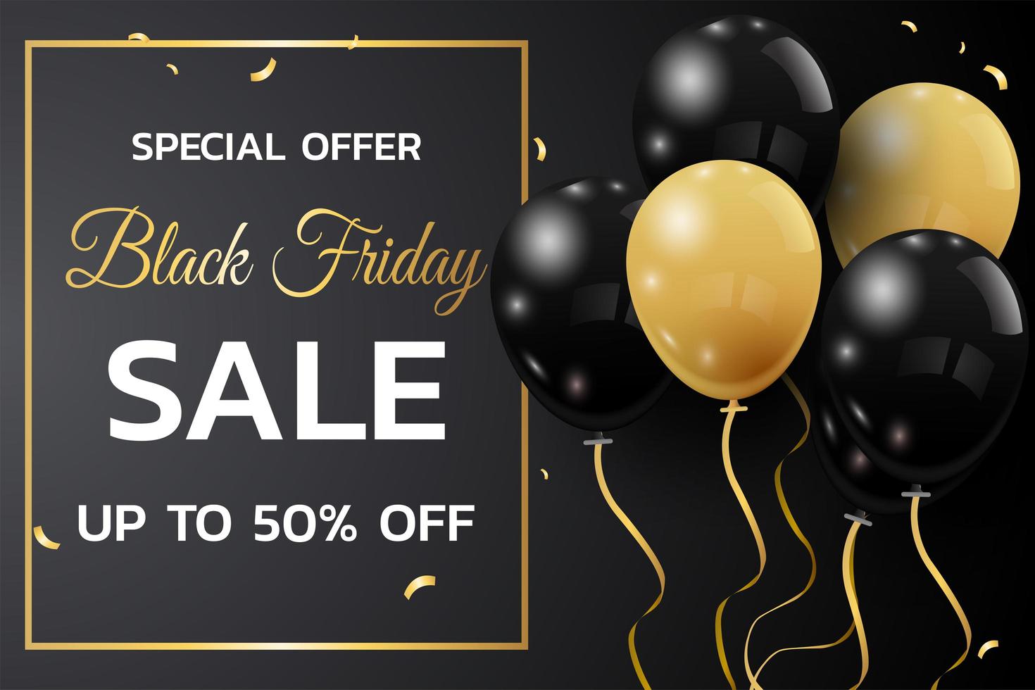 Black Friday Sale Banner Discount Design  vector