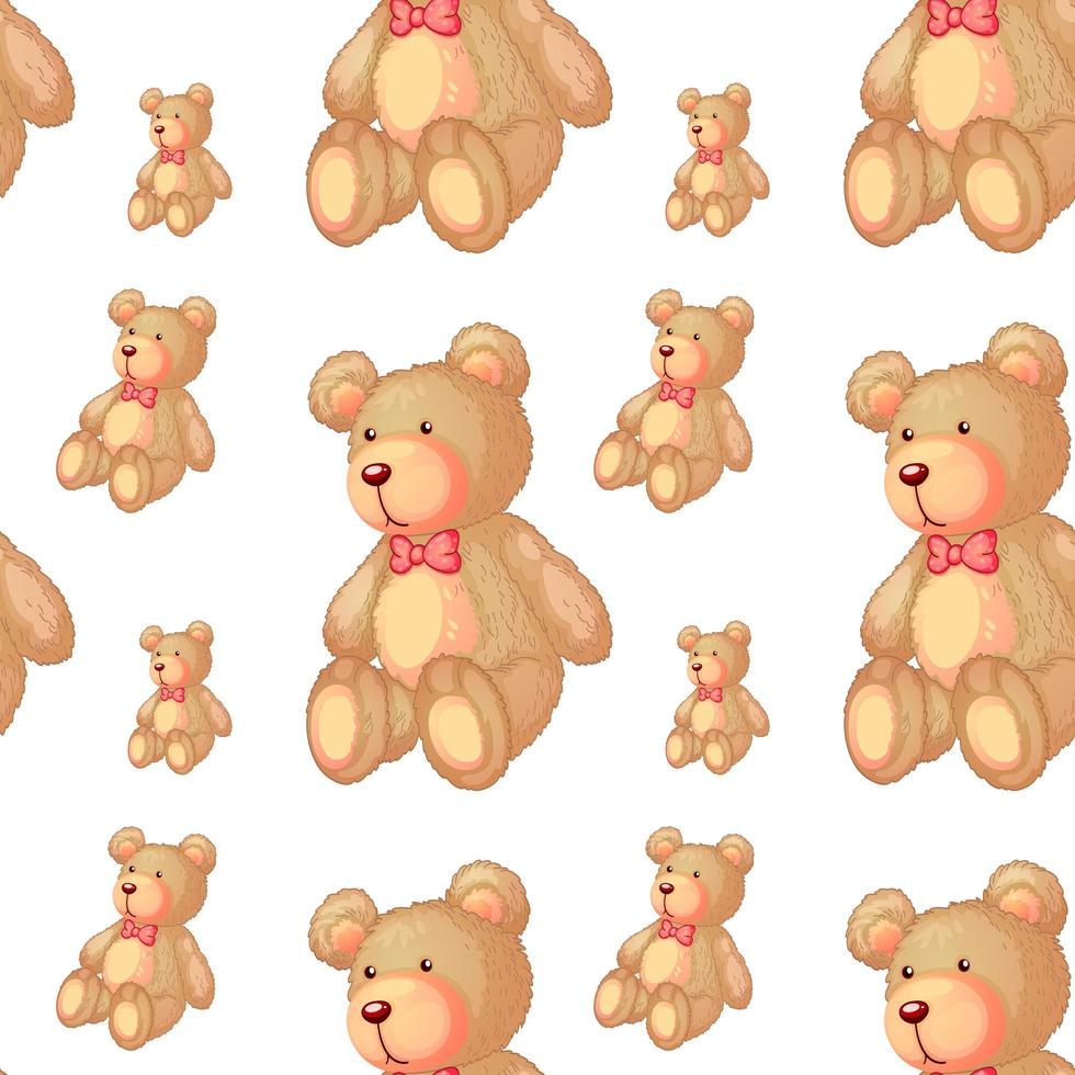 Teddy bear seamless pattern background vector