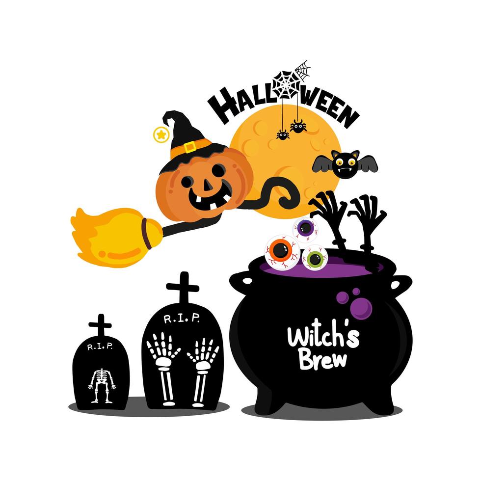 iconos espeluznantes para la celebración de halloween vector