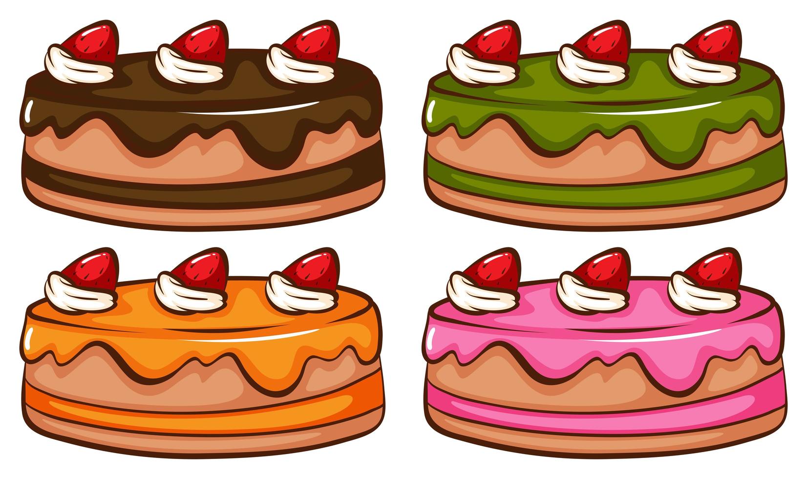 A simple colored sketch of the cakes vector