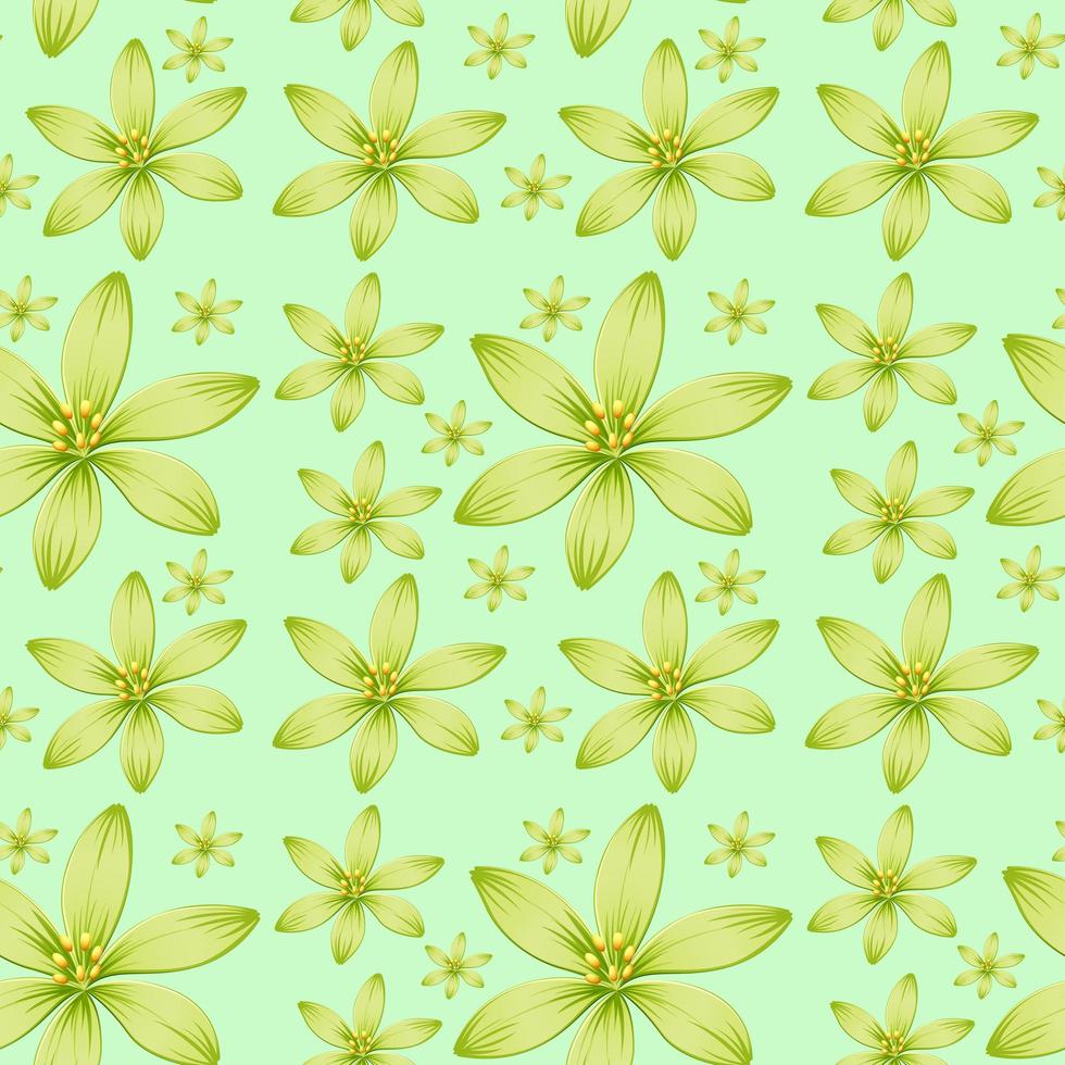 fondo transparente con flores verdes vector