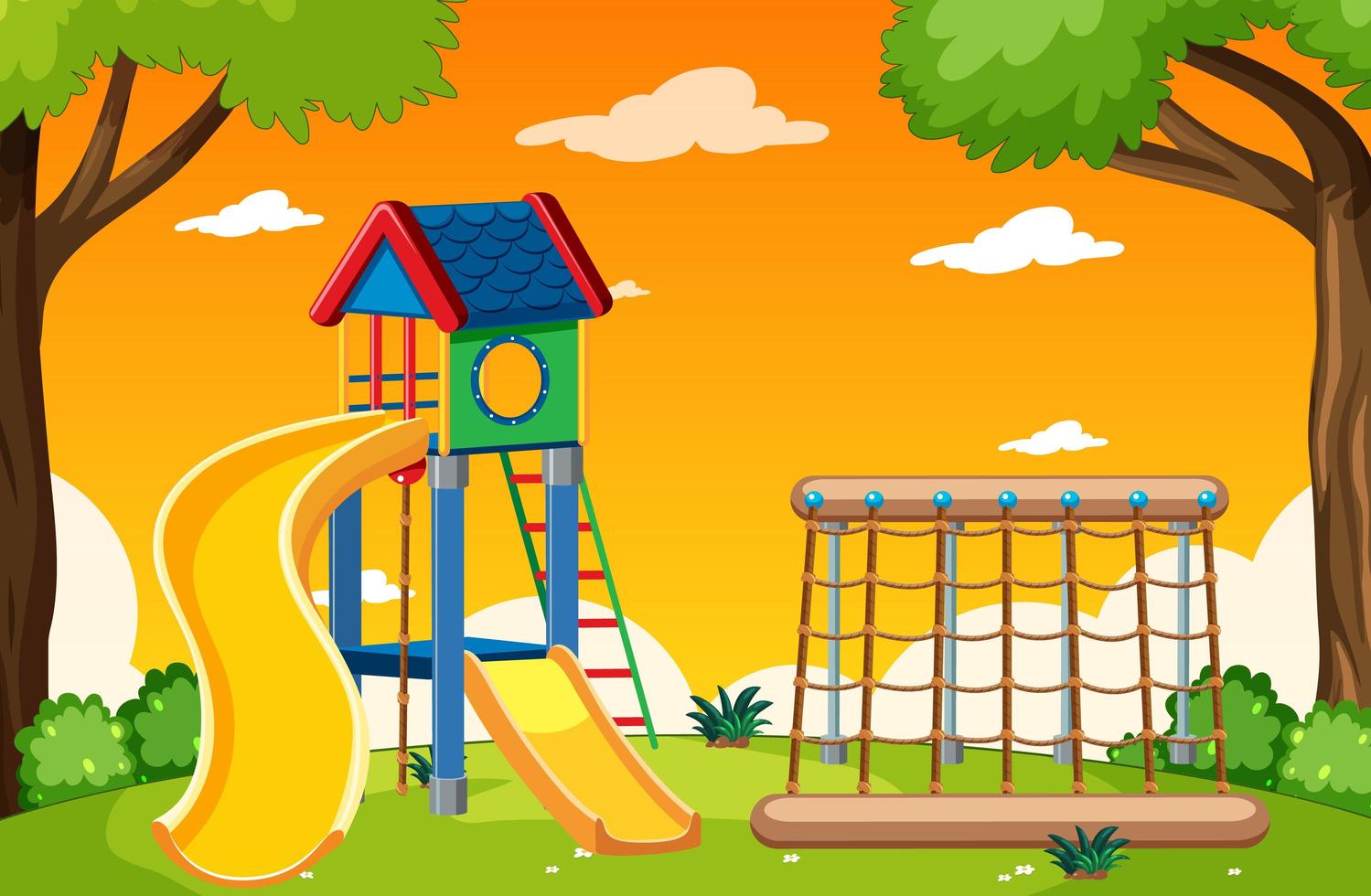 Cartoon-style playground background vector