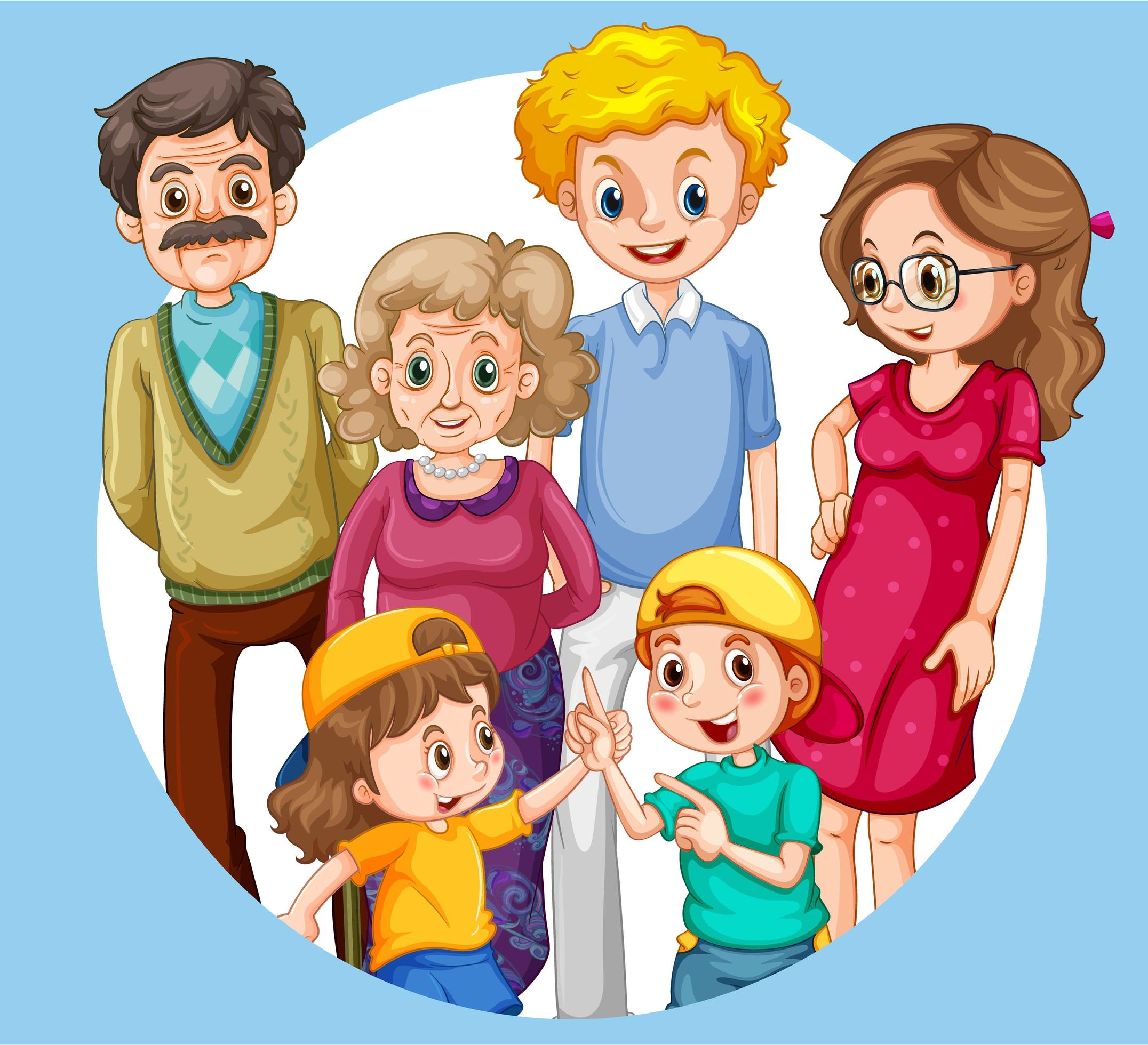 group-of-family-members-1340635-vector-art-at-vecteezy