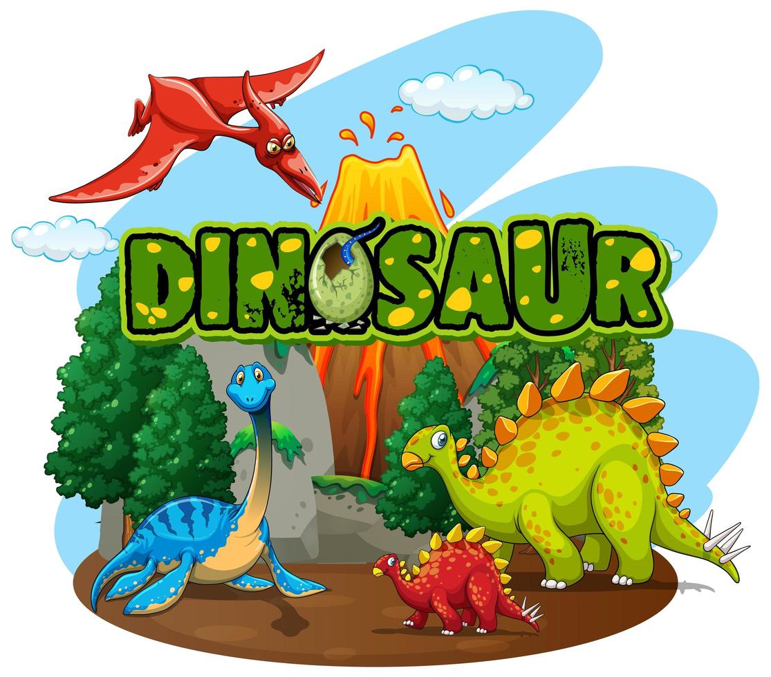 Font for word dinosaur  vector