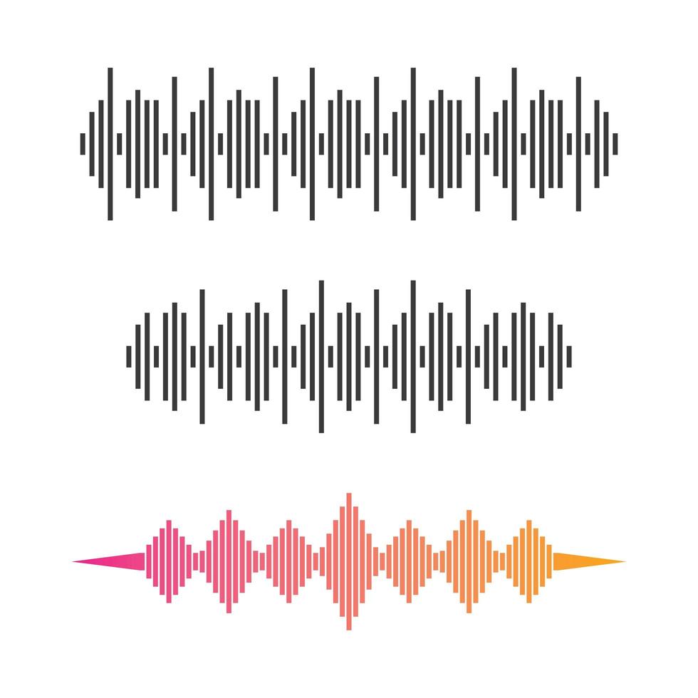 conjunto de imágenes de ondas de sonido vector