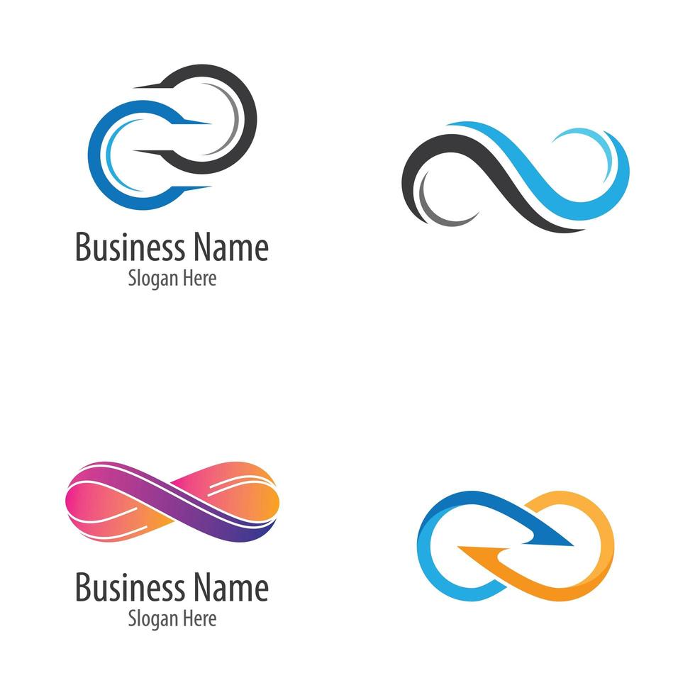 conjunto de imágenes de logotipo infinito vector