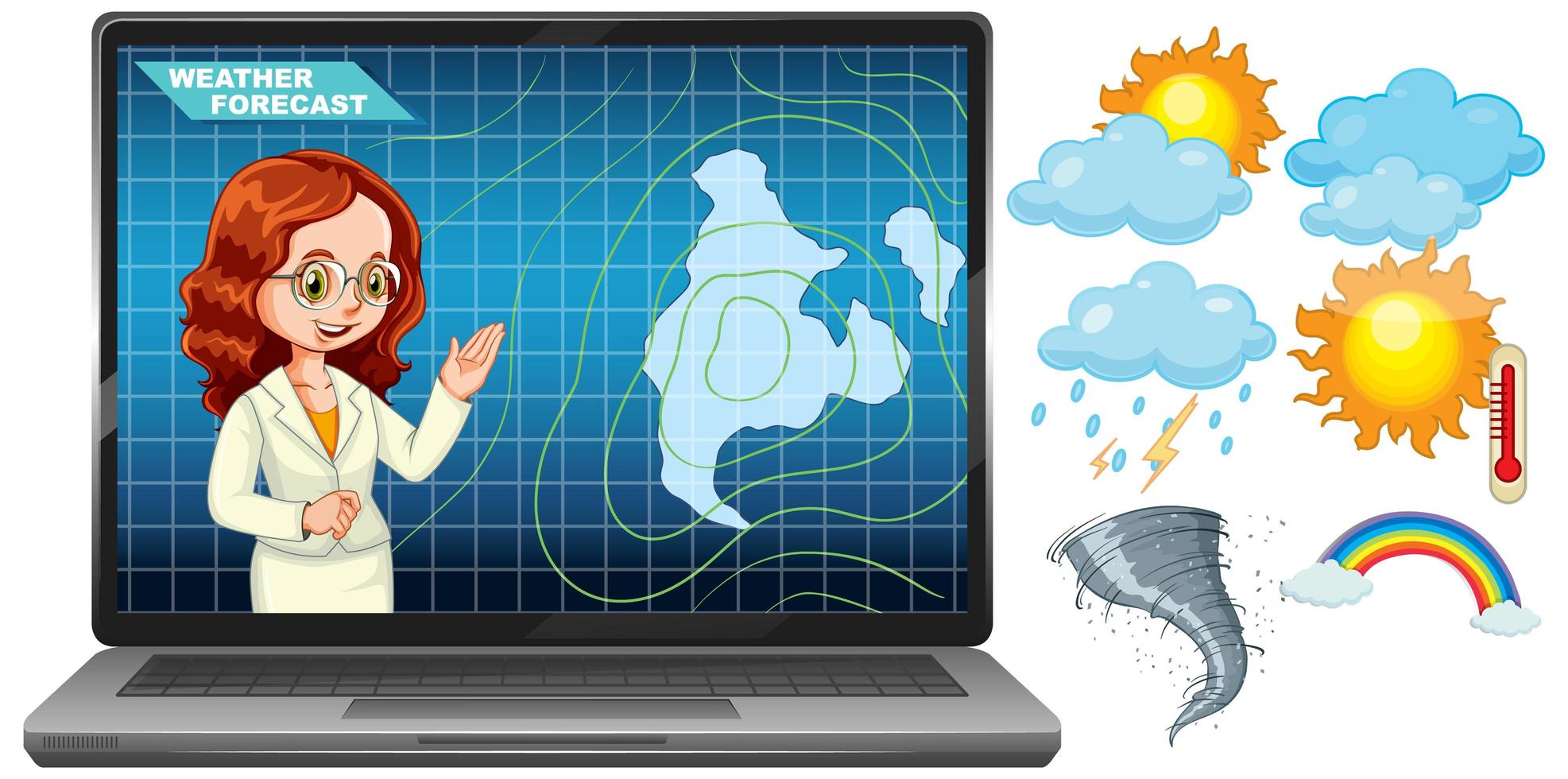 Anchorman reporting weather forecast  vector