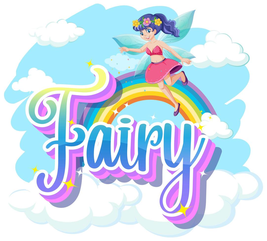 Riley Female Name with Cute Fairy Stock Vector - Illustration of title,  background: 87859258