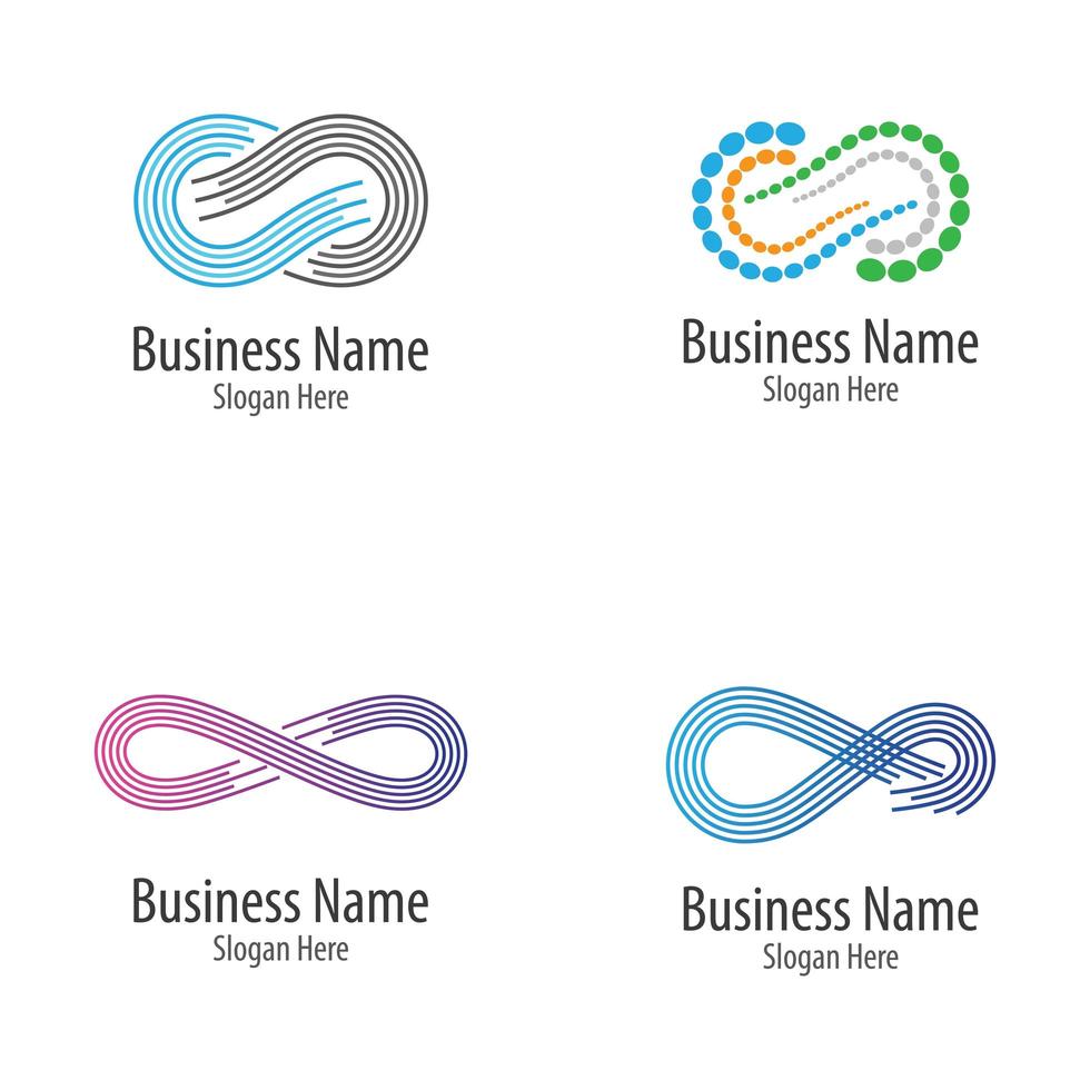Infinity logo images set vector