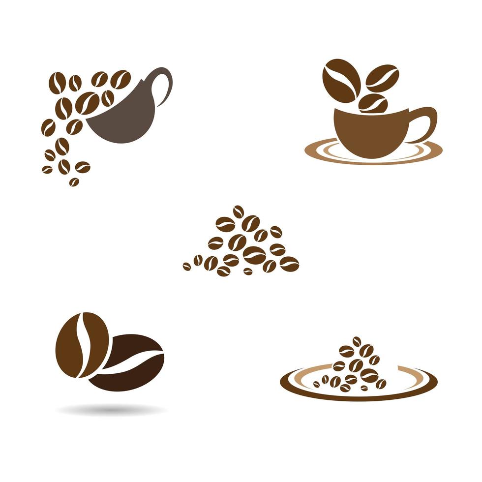 conjunto de imágenes de logo de cafetería vector